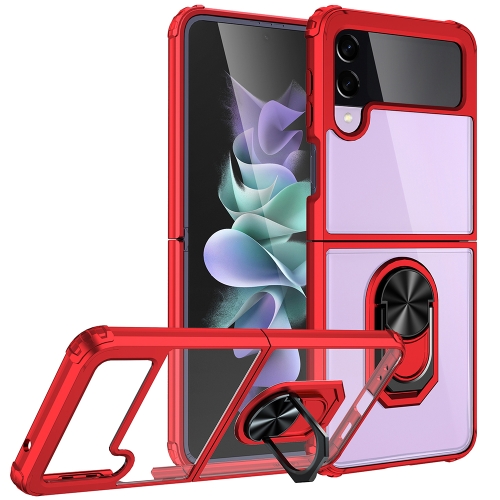  Samsung Galaxy Z Flip 4 Skal Shockproof Ring Röd