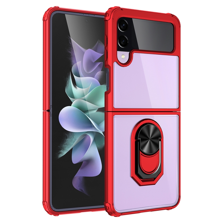  Samsung Galaxy Z Flip 4 Skal Shockproof Ring Röd