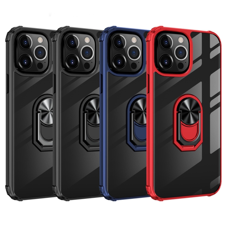  iPhone 14 Plus Skal Shockproof Ring Hybrid Svart