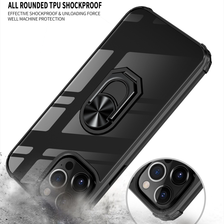 iPhone 14 Plus Skal Shockproof Ring Hybrid Svart/Silver