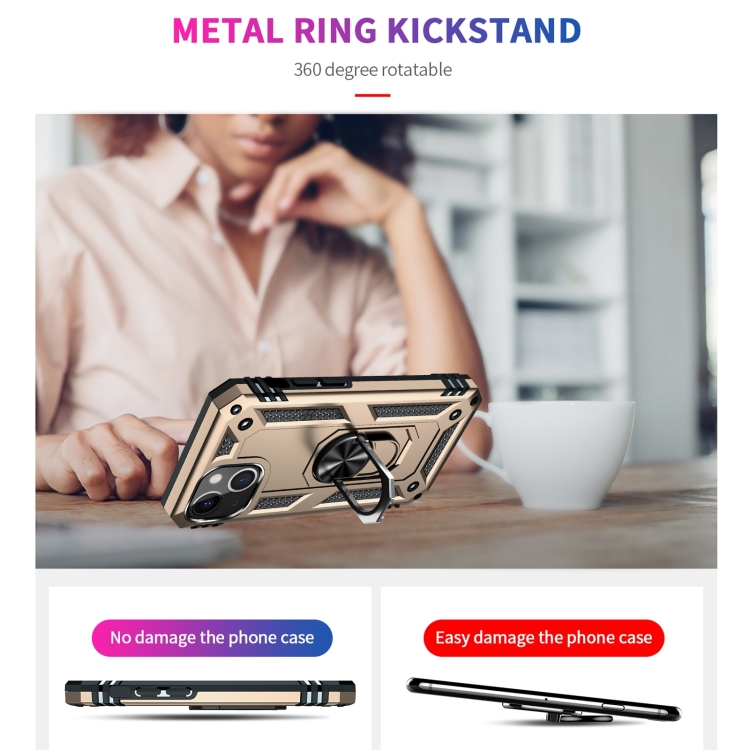  iPhone 14 Plus Skal Shockproof Ring Guld