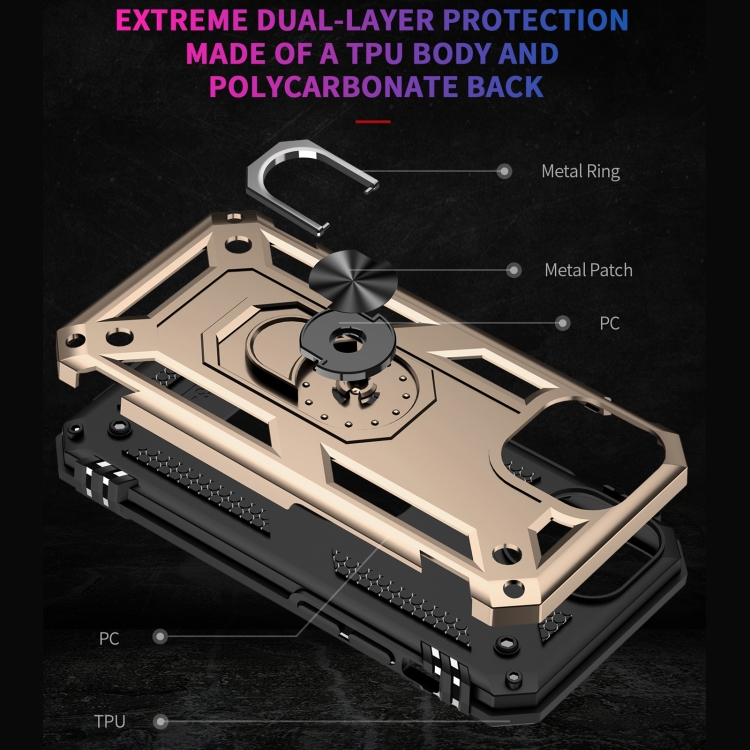  iPhone 14 Plus Skal Shockproof Ring Guld