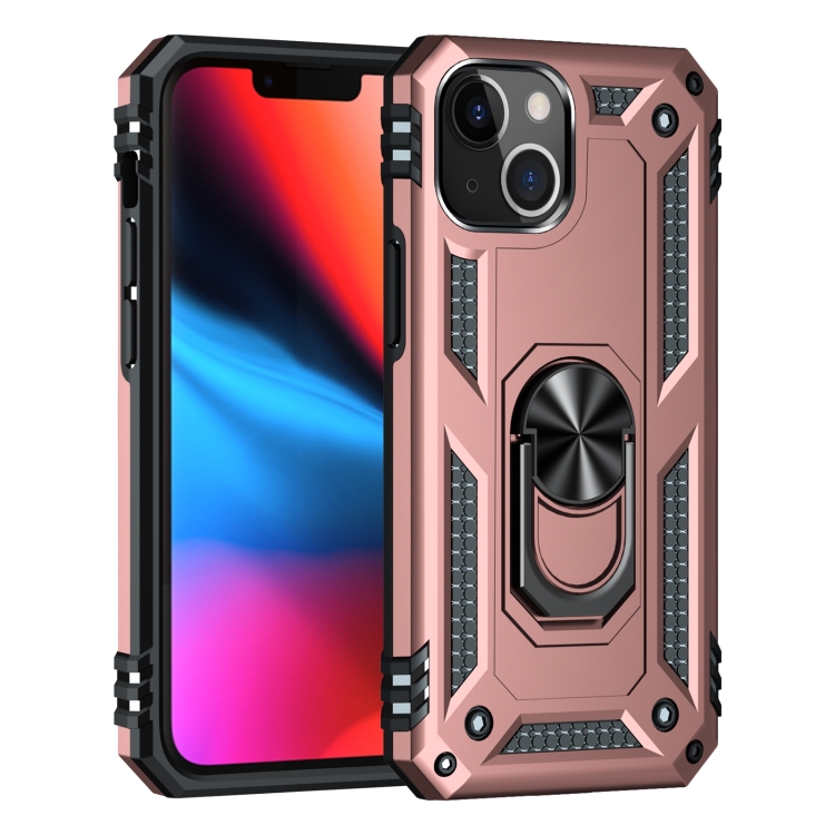  iPhone 14 Plus Skal Shockproof Ring Roséguld