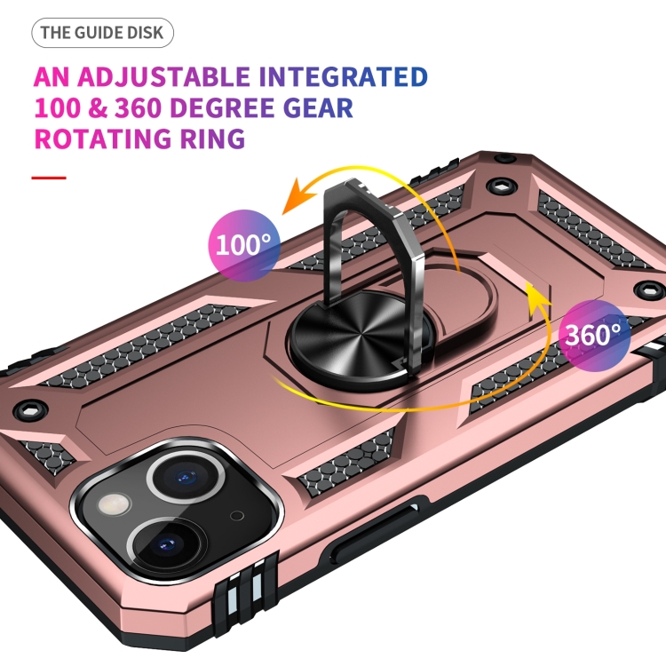  iPhone 14 Plus Skal Shockproof Ring Roséguld