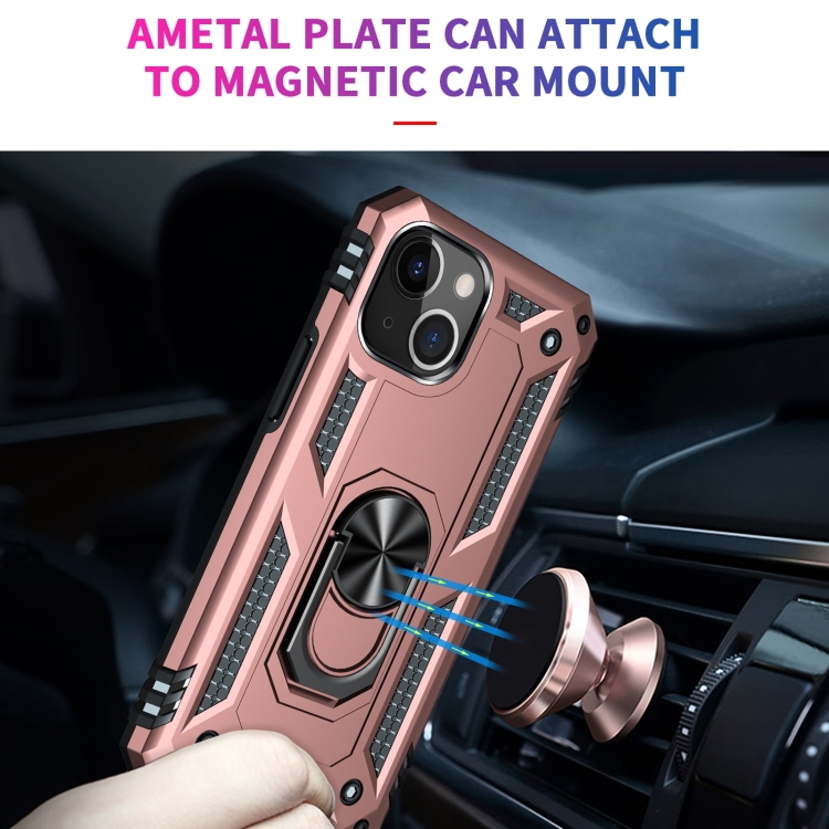  iPhone 14 Plus Skal Shockproof Ring Roséguld