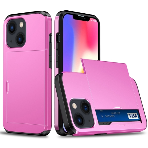  iPhone 14 Plus Skal Med Kortfack Rosa