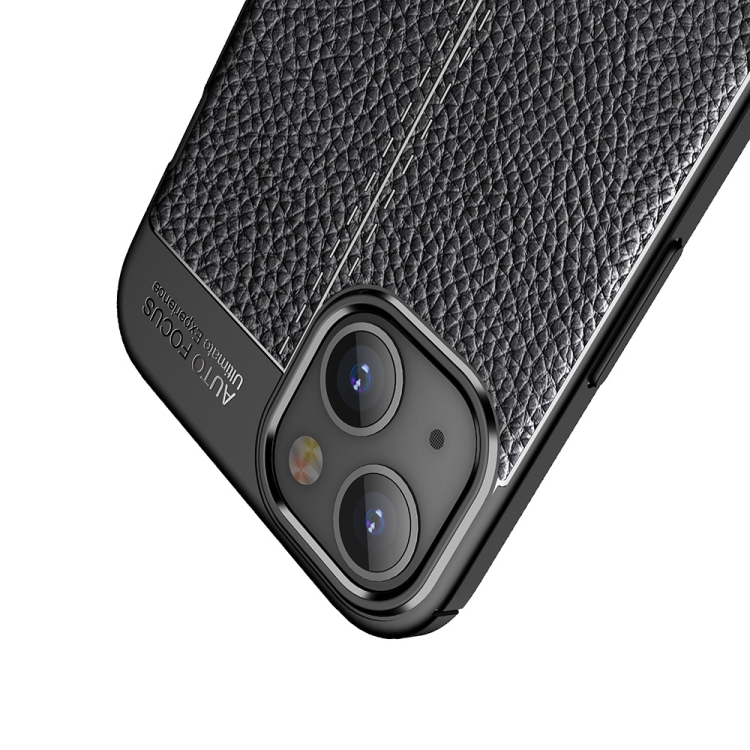  iPhone 14 Plus Skal Litchi Textur Blå