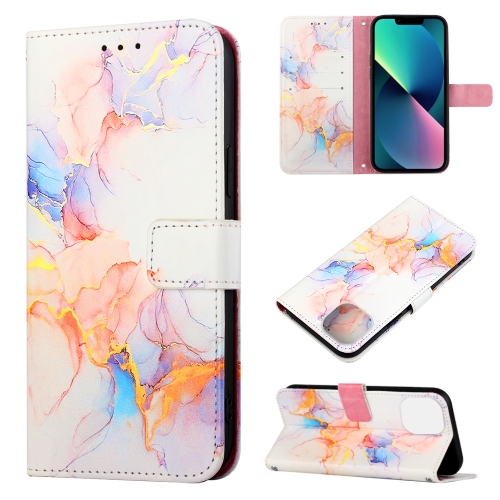  iPhone 14 Plus Fodral Marmor Textur Galaxy Marble White
