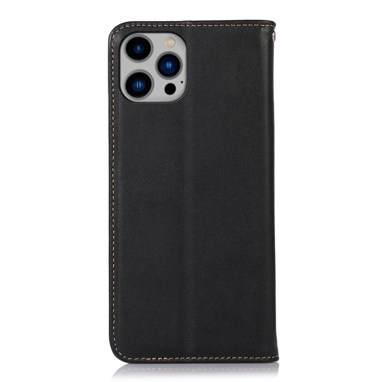 KHAZNEH KHAZNEH iPhone 14 Plus Fodral Nappa Äkta Läder RFID Svart