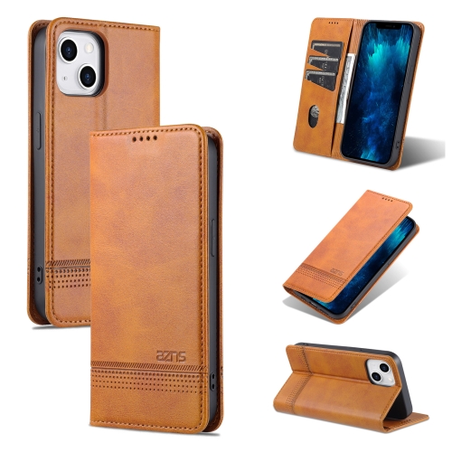 AZNS AZNS iPhone 14 Plus Fodral Flip Läder Brun