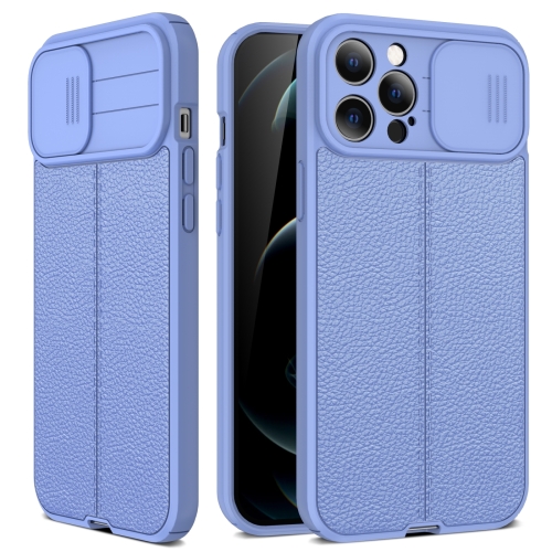  iPhone 14 Plus Skal CamShield Litchi Textur Lila