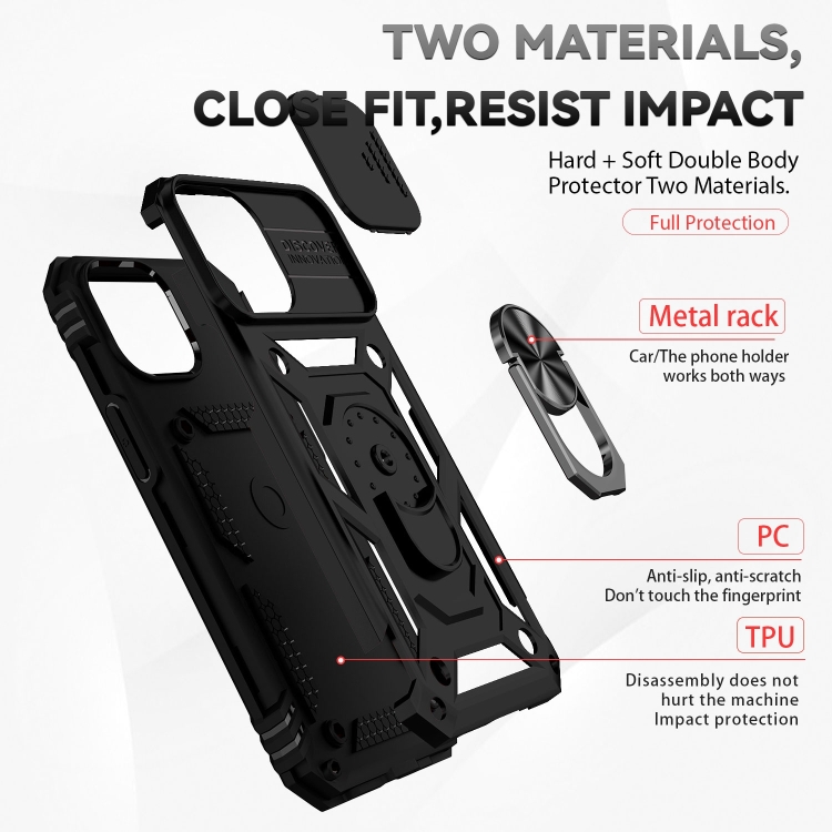  iPhone 14 Plus Skal CamShield Hybrid Ring Svart