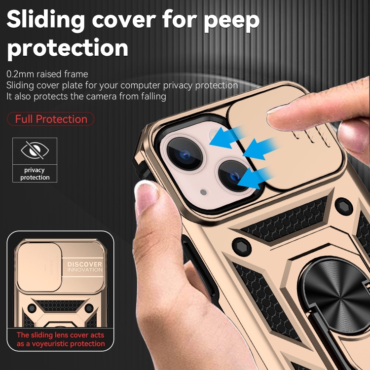  iPhone 14 Plus Skal CamShield Hybrid Ring Guld