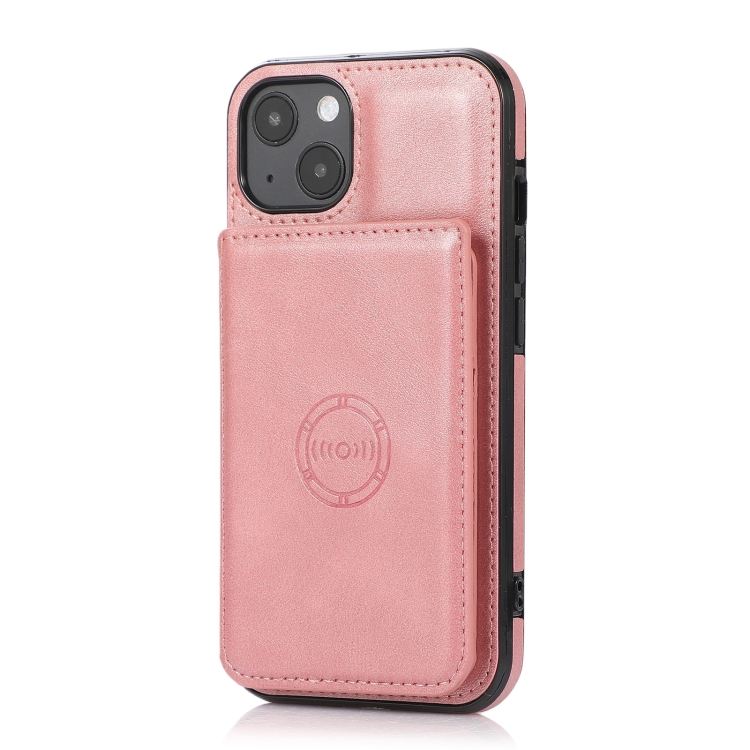  iPhone 14 Plus Skal Med Kortfack Och Magnet Roséguld