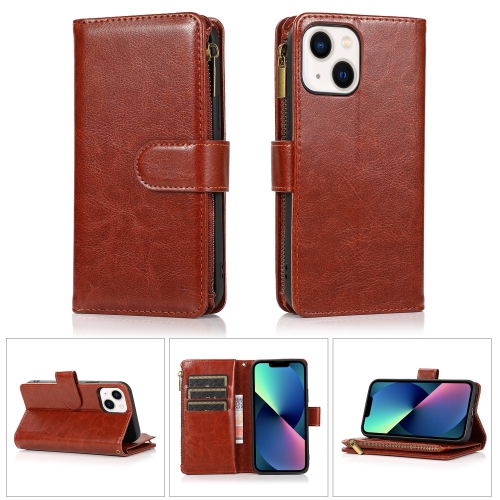 iPhone 14 Plus 9-Korts Plånboksfodral Brun