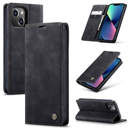 CASEME CASEME iPhone 14 Plus Fodral Flip Retro Läder Svart