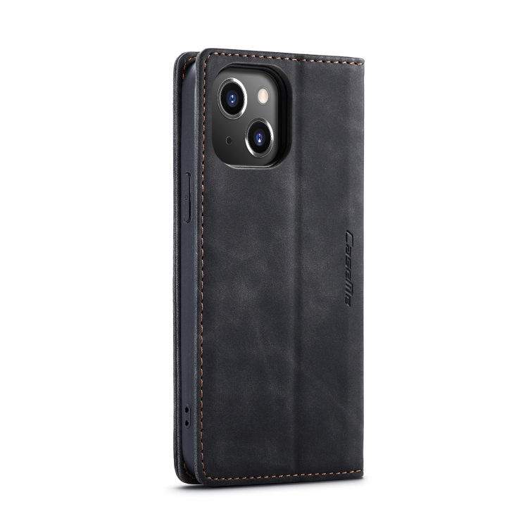 CASEME CASEME iPhone 14 Plus Fodral Flip Retro Läder Svart