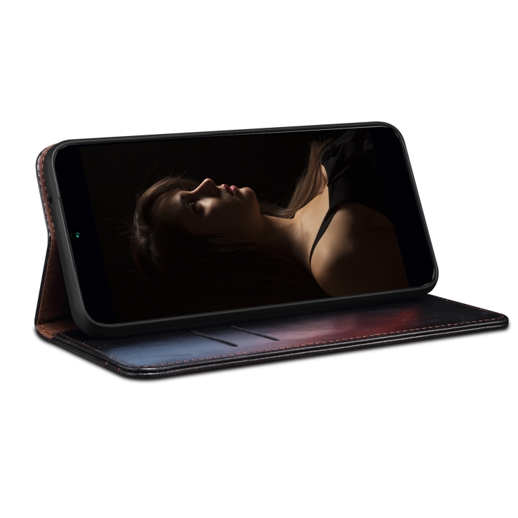  iPhone 14 Plus Fodral Flip Crazy Horse Svart