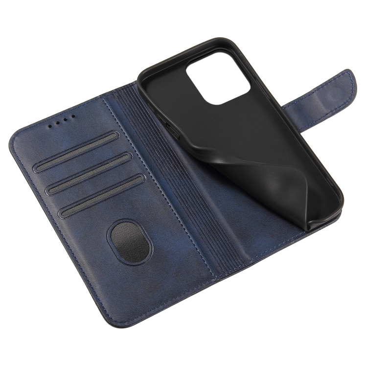  iPhone 14 Plus Fodral Solid Läder Blå