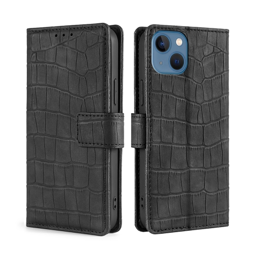  iPhone 14 Plus Fodral Krokodil Textur Svart