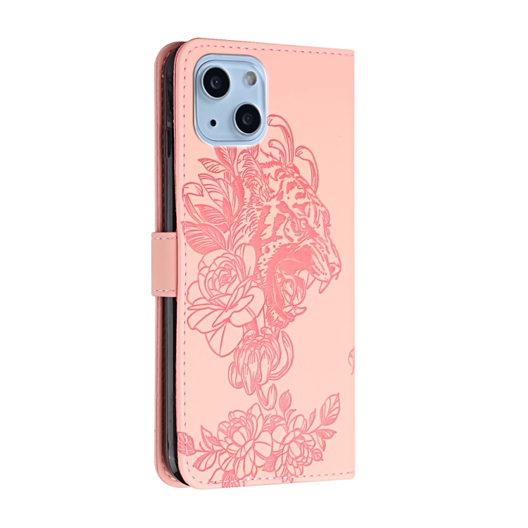  iPhone 14 Plus Fodral Med Tryck Tiger Rosa