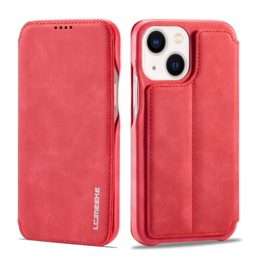 LC.IMEEKE LC.IMEEKE iPhone 14 Plus Fodral Flip Läder Röd