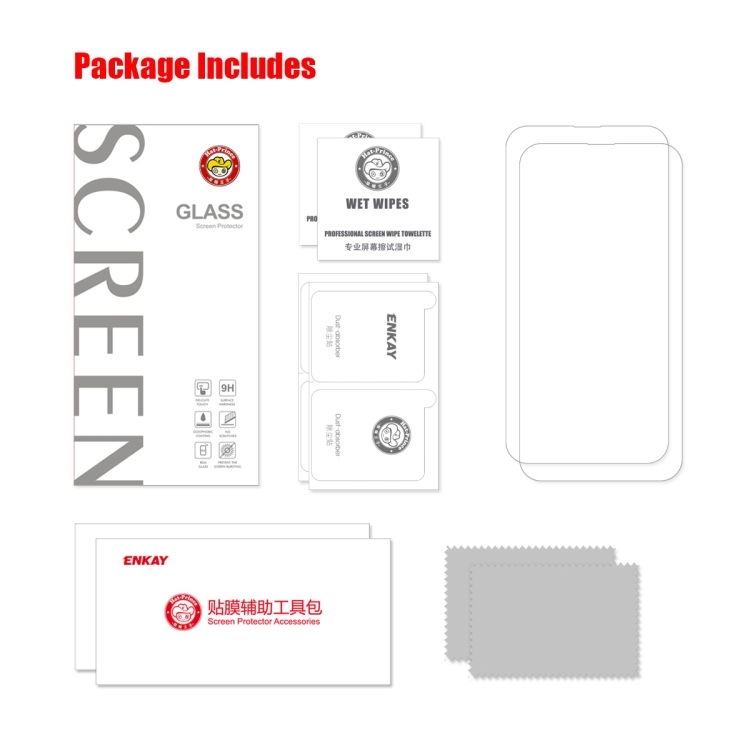 ENKAY ENKAY iPhone 14 Plus 2-PACK Skärmskydd Härdat Glas
