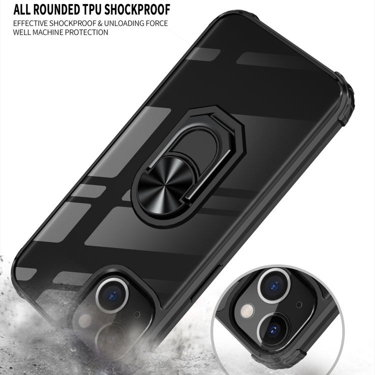  iPhone 14 Pro Skal Hybrid Armor Shockproof Ring Svart