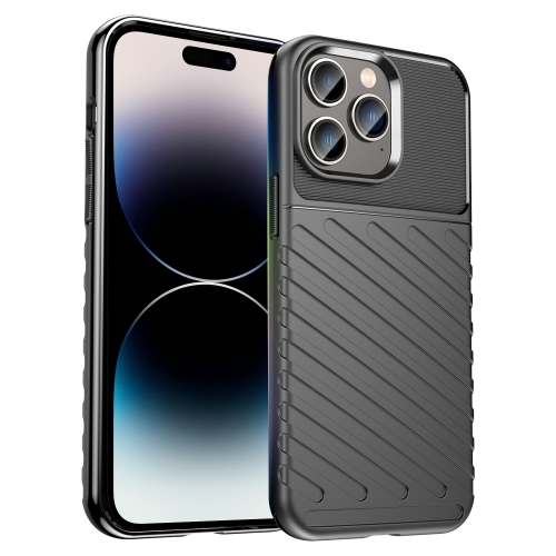  iPhone 14 Pro Skal Twill Textur TPU Svart