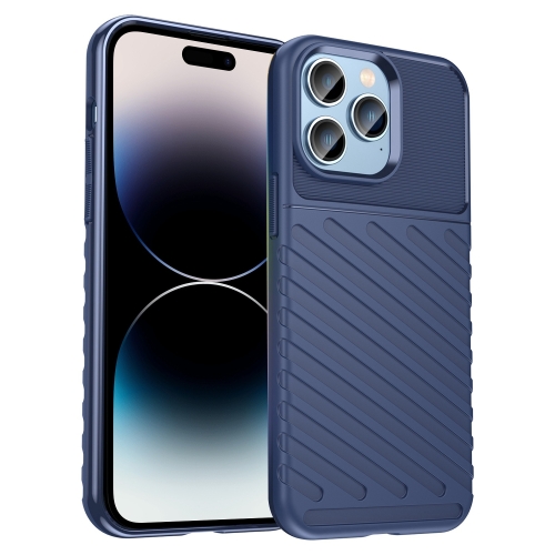  iPhone 14 Pro Skal Twill Textur TPU Blå