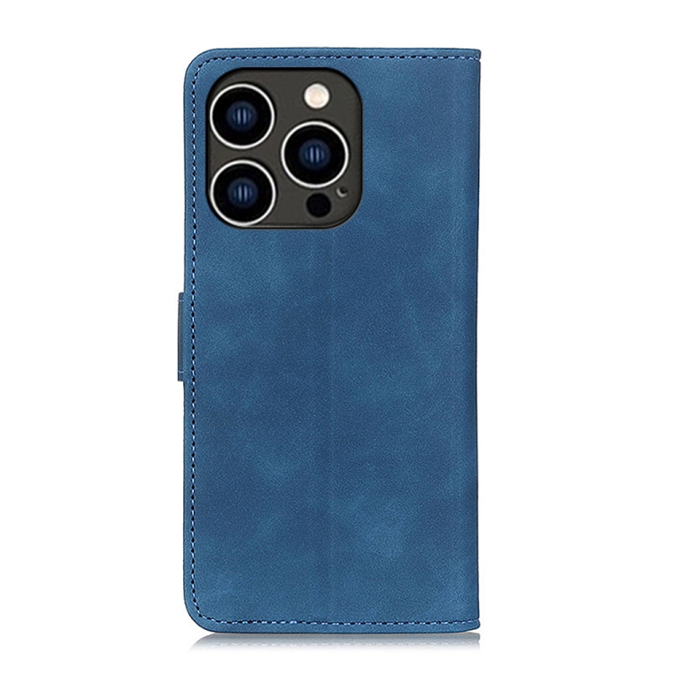KHAZNEH KHAZNEH iPhone 14 Pro Fodral Retro Läder Blå