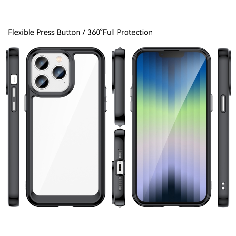  iPhone 14 Pro Skal Akryl/TPU Hybrid Svart