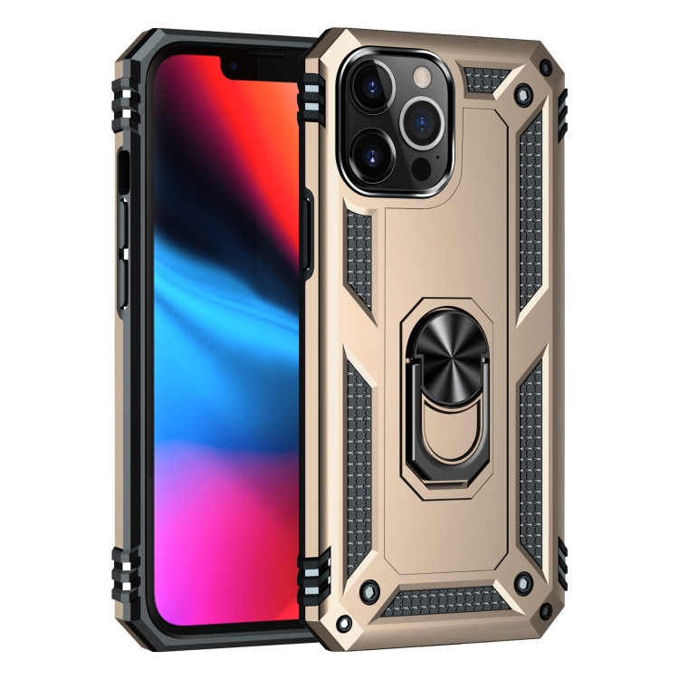  iPhone 14 Pro Skal Hybrid Armor Ring Guld