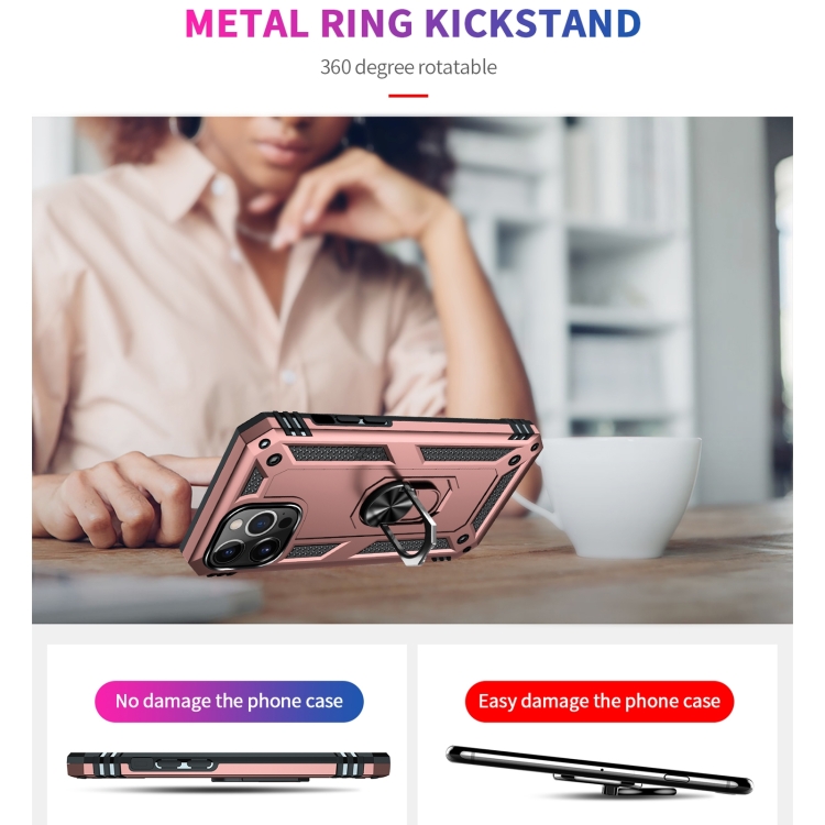  iPhone 14 Pro Skal Hybrid Armor Ring Roséguld
