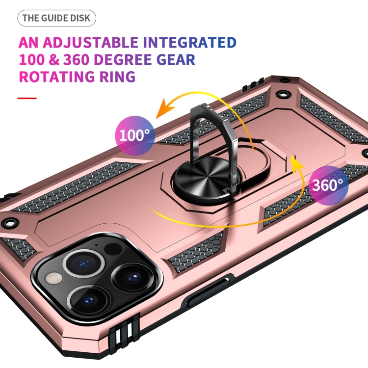  iPhone 14 Pro Skal Hybrid Armor Ring Roséguld