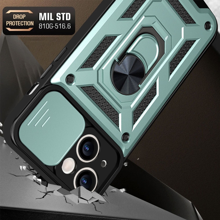  iPhone 14 Pro Skal CamShield Hybrid Ring Grön