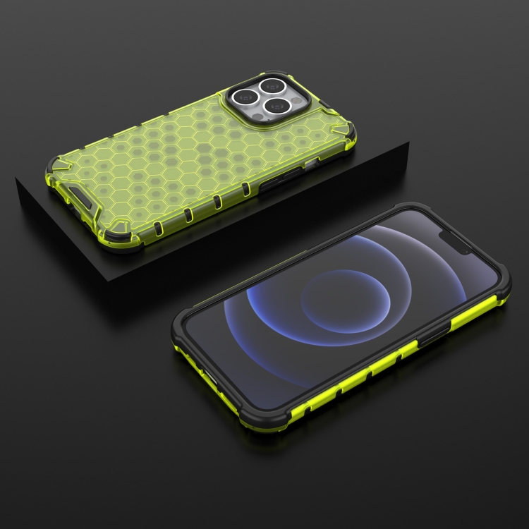  iPhone 14 Pro Skal Shockproof Honeycomb Grön