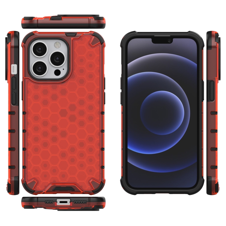  iPhone 14 Pro Skal Shockproof Honeycomb Röd
