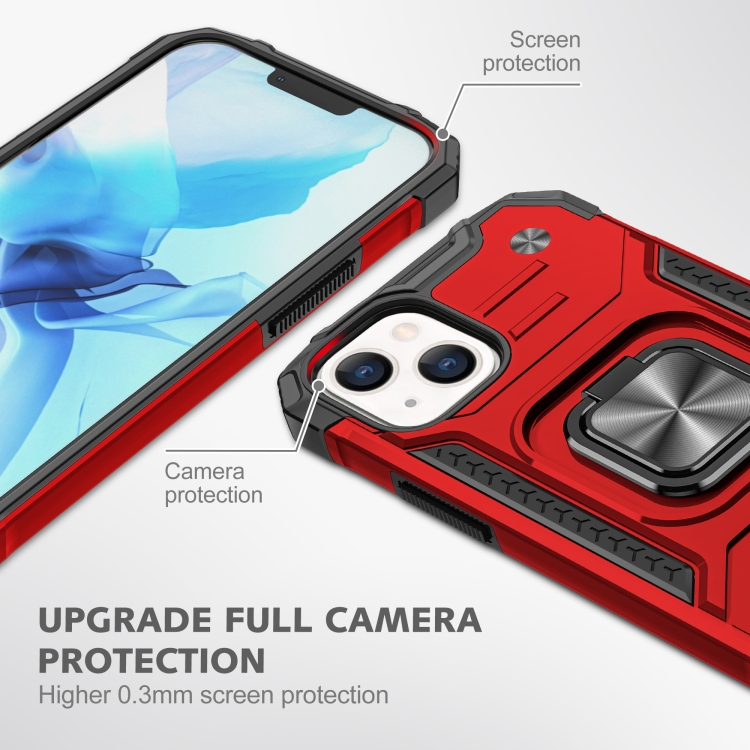  iPhone 14 Pro Skal Shockproof Hybrid Ring Röd