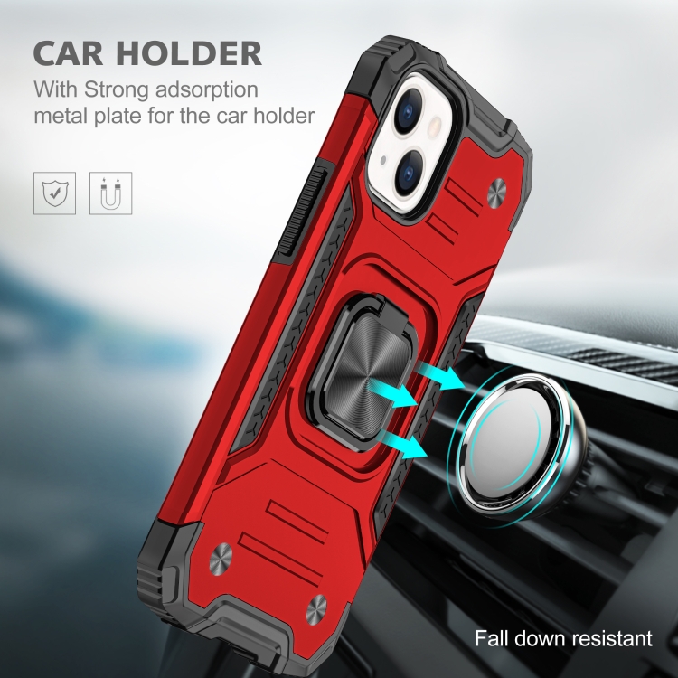  iPhone 14 Pro Skal Shockproof Hybrid Ring Röd