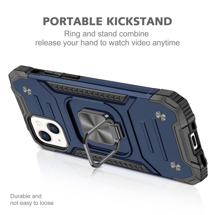  iPhone 14 Pro Skal Shockproof Hybrid Ring Blå