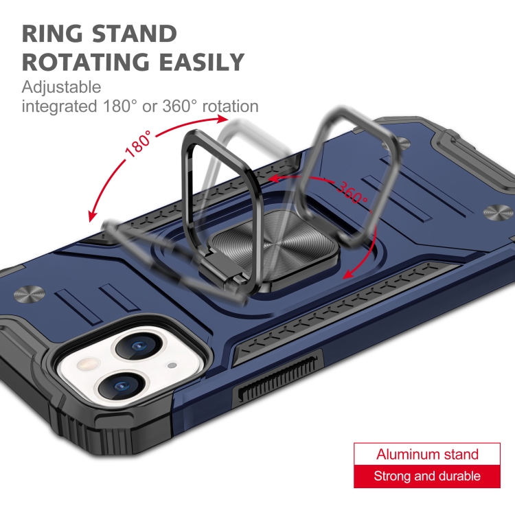  iPhone 14 Pro Skal Shockproof Hybrid Ring Blå