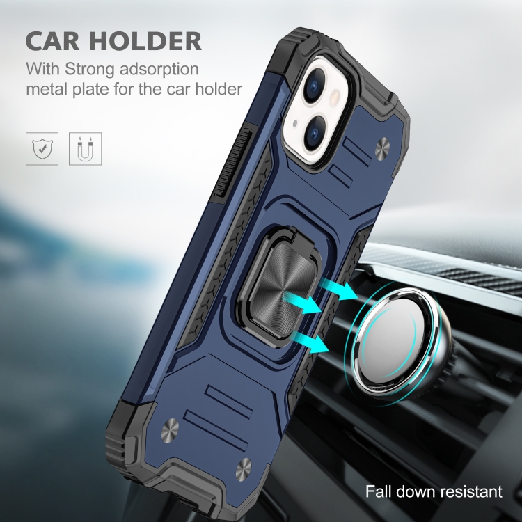  iPhone 14 Pro Skal Shockproof Hybrid Ring Blå