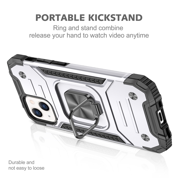  iPhone 14 Pro Skal Shockproof Hybrid Ring Silver