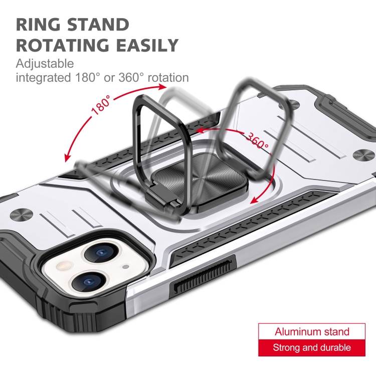 iPhone 14 Pro Skal Shockproof Hybrid Ring Silver