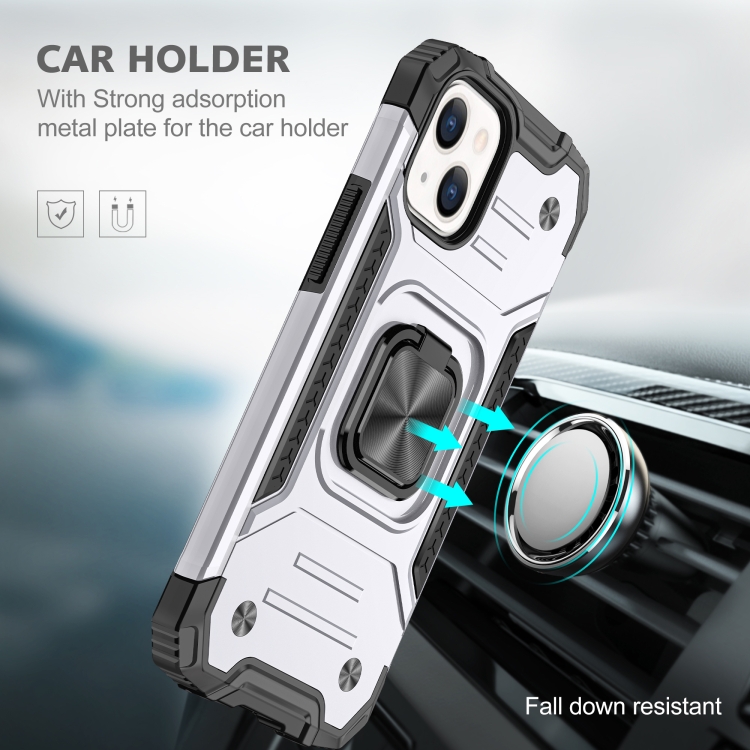 iPhone 14 Pro Skal Shockproof Hybrid Ring Silver
