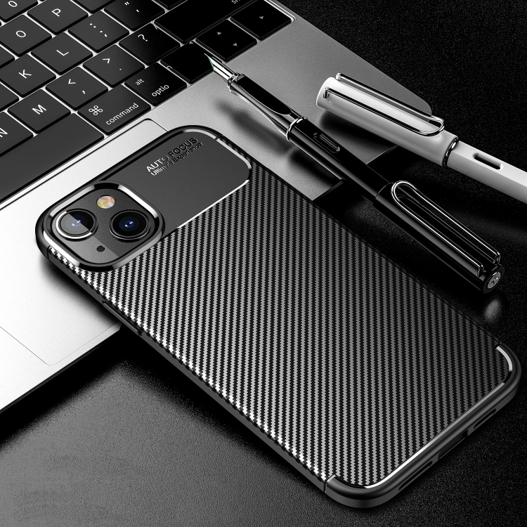  iPhone 14 Pro Skal Kolfiber Textur Svart