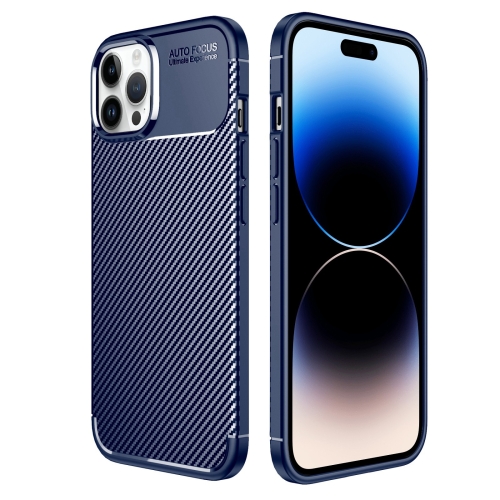  iPhone 14 Pro Skal Kolfiber Textur Blå