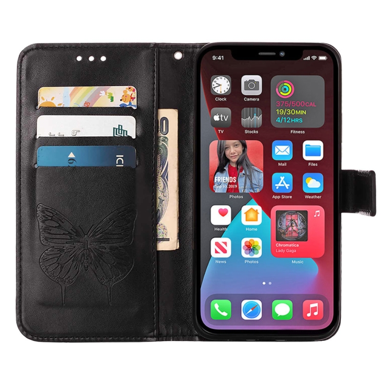  iPhone 14 Pro Fodral Med Tryckt Fjäril Svart