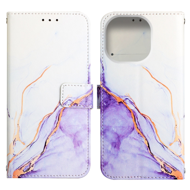  iPhone 14 Pro Fodral Marmor Vit/Lila